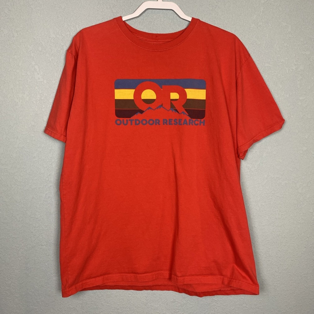 Outdoor Research OR Red Organic‎ Cotton T Shirt Mens XL Graphic Gorpcore FLAW